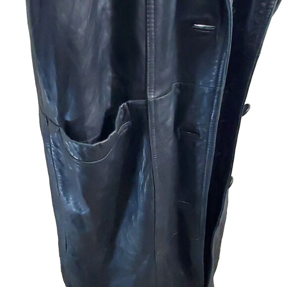 Preston & York Lamb Skin Trench Coat Women's Black Size Large Vintage Genuine - Picture 5 of 10